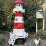 Leuchtturm Deko gross Garten, Rot-Weiss, 180cm , Wechsellicht 230V 5