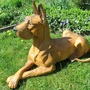 Deutsche Dogge Deko Figur - Dogge Figur lebensecht, liegend, beige 2