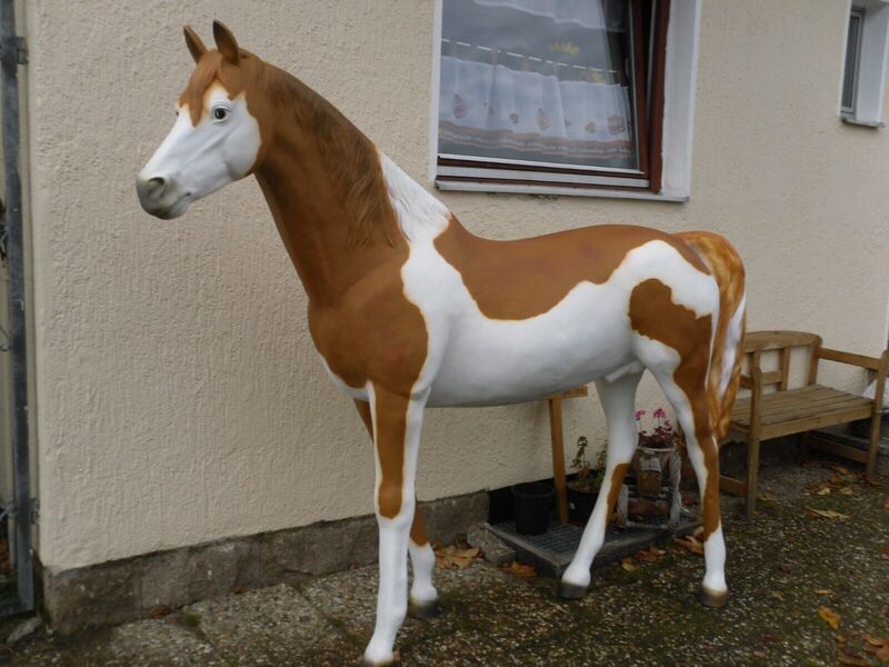 Deko Pferd Figur Lebensgross Braun Weiss Verst rkt 191 Cm Hoch Deko Pferd Figur Lebensgross Braun Weiss Verst rkt 191 Cm Hoch