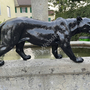 Dekofigur Schwarzer Panther, Jungtier, mit Autolack, 35 cm hoch2