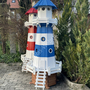 Leuchtturm Garten XXL, Blau-Weiss, 225cm, Wechsellicht 230V 3
