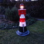 Garten Leuchtturm mit Beleuchtung "Roter-Sand", rot-weiss, 142cm, GFK 2