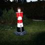Garten Leuchtturm mit Beleuchtung "Roter-Sand", rot-weiss, 142cm, GFK 4