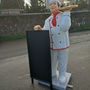 Deko Koch Figur gross, Pizzabäcker, Tafel, 140cm 2