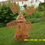 Windmühle für Garten mit Solar, 87cm, achteckig 4